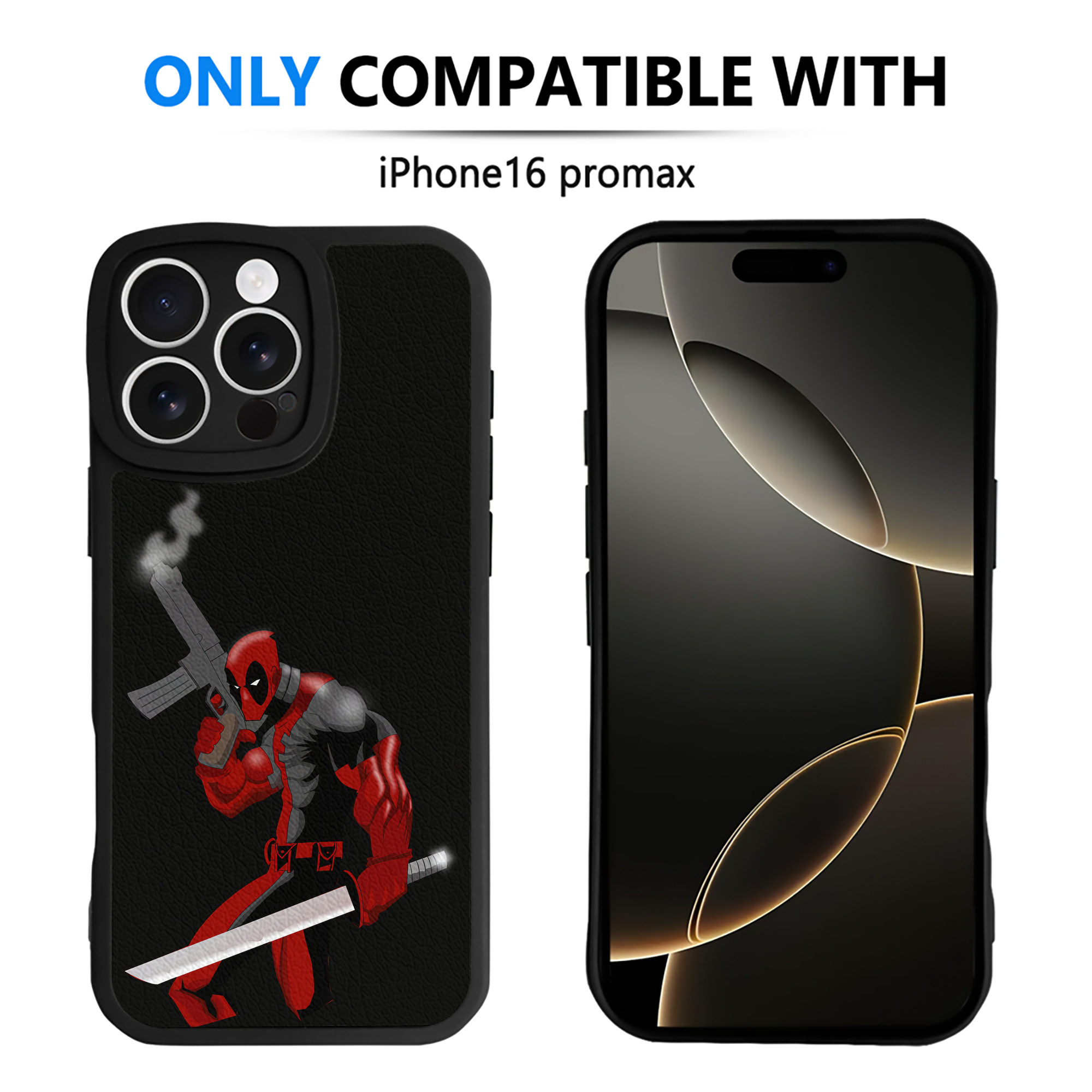 （画像用） Deadpool デッドプール 【iPhone 16シリーズ対応】シリコンスマホケース（レザー調） 材質：シリコン